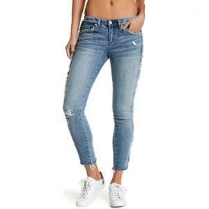 BLANKNYC Denim Frays for Days Crop Skinny Jeans